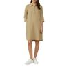 Blusenkleid S.OLIVER, Damen, Gr. 36, N-Gr, braun (schwarz sand), Obermaterial: 52% Leinen, 48% Viskose. Futter: 100% Viskose, unifarben, casual, regular fit kniefrei, Halbarm gerader Abschluss, Kleider, mit Knopfleiste