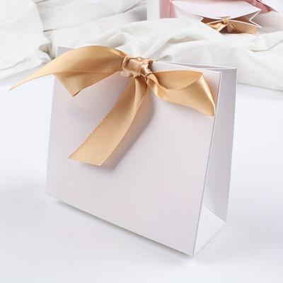 TEMU 20pcs Set Of Paper Gift Bags With Ribbons, Small Paper Bags For Wedding Souvenirs, Wedding Candy Boxes, Simple Candy Gift Boxes For Christmas, New Year's Eve, Birthdays And Other Parties Image