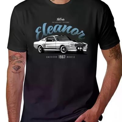 TEMU Men's Pure - Cotton T - Shirt: 1967 - Car Pattern, A For Car Enthusiasts Image