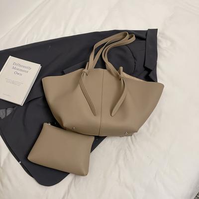 TEMU Women's Casual Large Tote Bag With Magnetic Closure - Black, Adjustable Strap, Commuting And Everyday Use, Everyday Tote Bag| Bag|magnetic Closure Bag Image