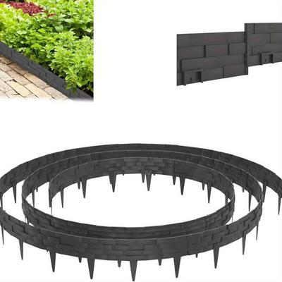 TEMU Designed For Garden , Lawns And Flower Beds, This Set Has A Plastic Stone Look And The 5pcs Cover A Distance Of 10m With Ease. Each 100cm Piece Is Designed To And To A Of Shapes. Image