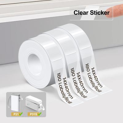 "TEMU P21 Label , 14x40mm (0.55"x1.57"), Standard Laminated Thermal Label Tape Replacement, For Home Office, 180 Labels/roll" Image