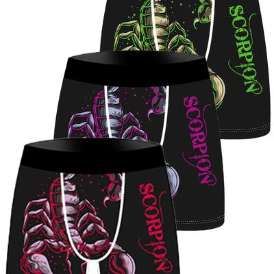 TEMU 3pcs Men's Ice Silky Briefs - Cartoon , Stretchy Knit, Breathable & Comfortable Underwear With Elastic Waistband & Drawstring - Casual Attire Image