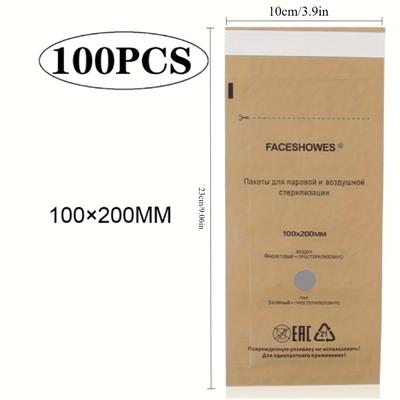 TEMU 100pcs Hypoallergenic Nail Sterilizer Bags - Disposable, No Battery Required, Plastic Nail Art Disinfection Tools For Clean, Nails, Manicure Essentials|practical Nail Tool|durable Plastic Bags Image