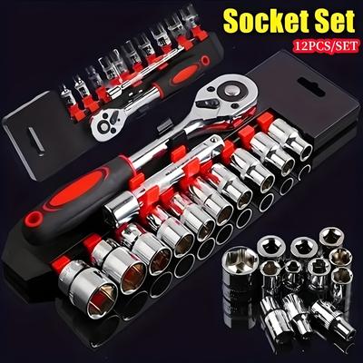 TEMU Ratchet Wrench Set, Chrome Plated /4 1/2inch Wheel Wrench Auto Repair Tool Image