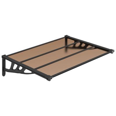 "TEMU Black Weatherproof Polycarbonate Door - 35.4" X 48" Outdoor Shelter & Porch Cover With Metal Frame For Patio, Garden, Or Front Door Protection" Image