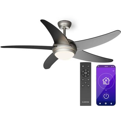 Klarstein - Smart Deckenventilator mit Beleuchtung 132cm - Leise 6-Geschwindigkeiten, Intelligente Image