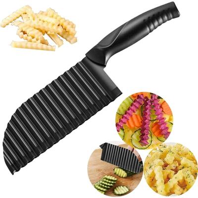 2,9 x 11,8 Zoll gewellter Kartoffelschneider aus Edelstahl, Pommes-frites-Schneider mit Image