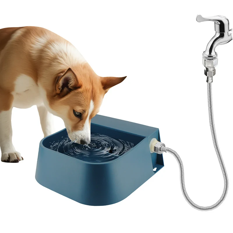 Automatischer Wassernapfspender für Hunde mit 1,5 m Wasserschlauch, 2 l, automatischer Füll-Wasserspender für Haustiere für Tiere, Katzen, Hühner, Kaninchen