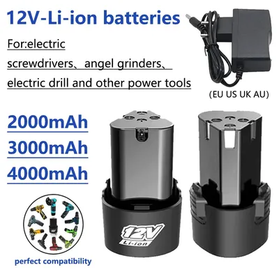 New 12V Universal Rechargeable Lithium Battery Suitable for Electric Drill,Screwdrivers, Angle Grinders, Etc Electric Tools