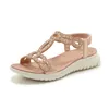 Plus Größe 35-42 Schuhe für Frauen Sommer Elegante Frauen Plattform Keile Komfortable Strass Alias