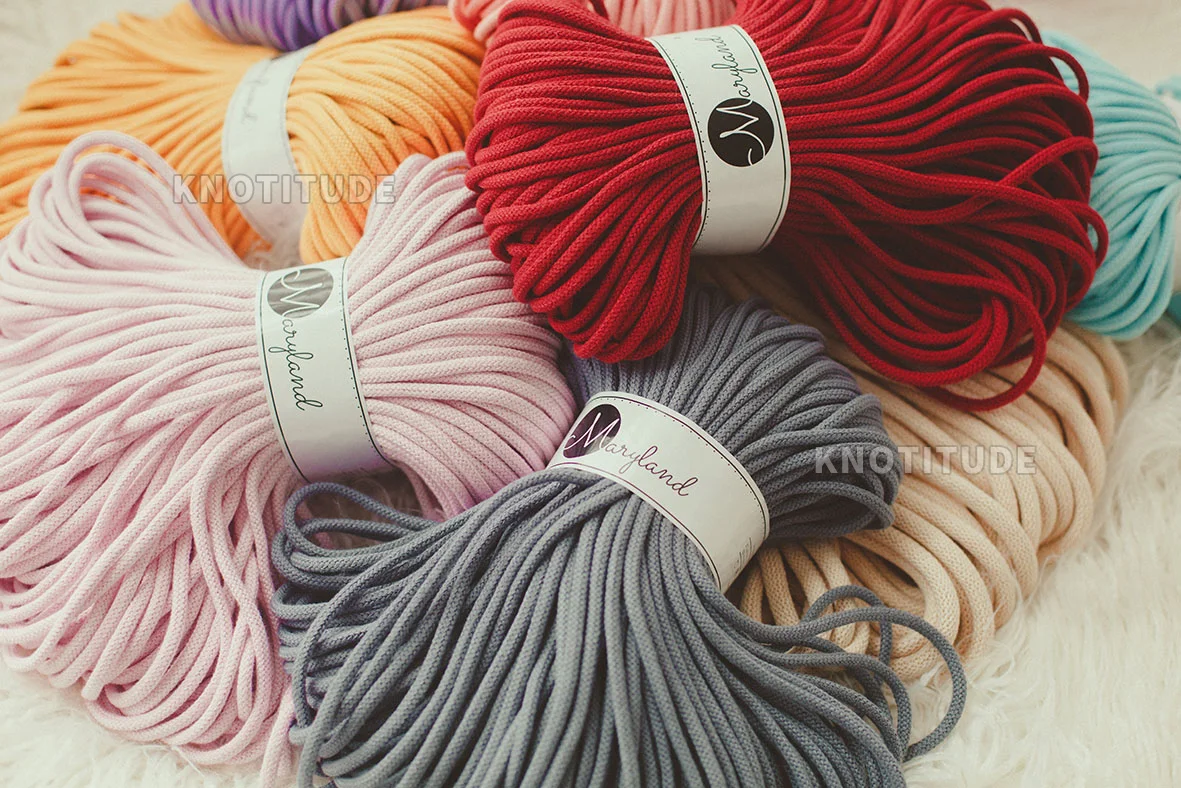 Geflochtene Schnur, 5 mm, 100 Yards, geflochtene Baumwollschnur, Makramee-Seil, Premium-Garn, Häkelgarn, Makramee-Schnur, Baumwollgarn Image