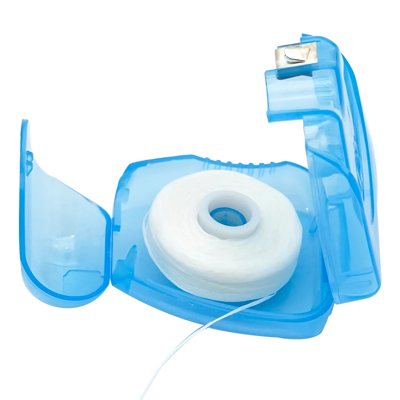 2 Rollen Zahnseide, tragbare Zahnseide, Mundhygiene, Zahnreinigung, Zahnseide mit Minzgeschmack, Spule, Zahnstocher, 50 m/Rolle Image