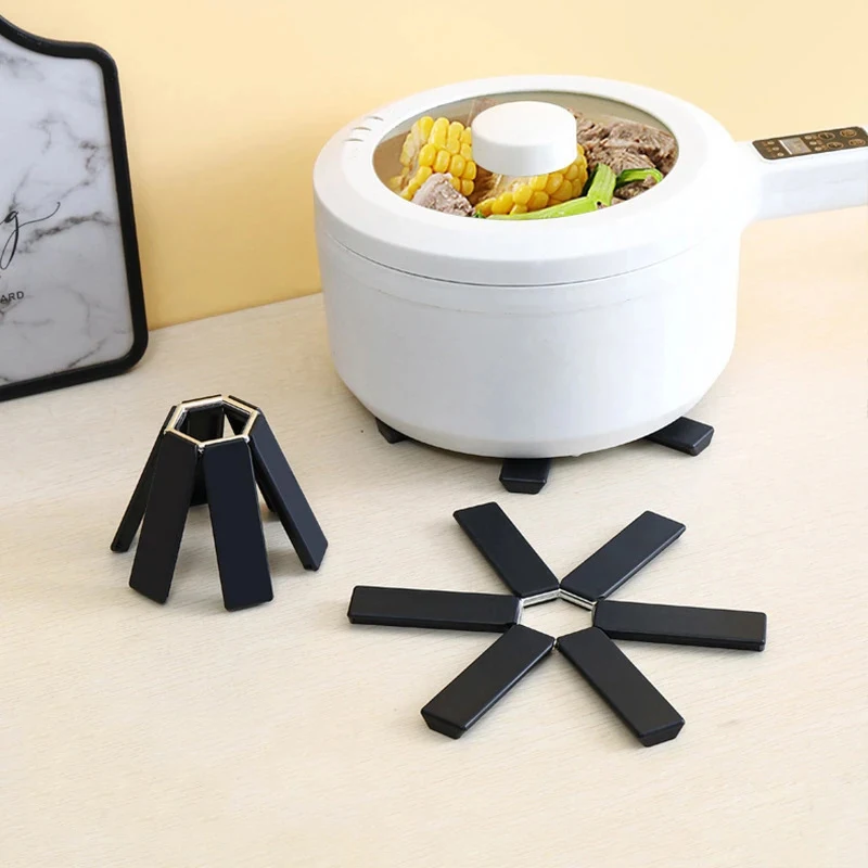 1/4 stücke Klapp Topf Matte Gericht Tischset Coaster Wärmedämmung Hohe Temperatur Töpfe Und Pfannen Matte pad Küche Gadgets Zubehör Image