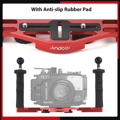 Andoer Dual Griff Kamera Tauchen Rig Unterwasser Stabilisator Kamera Tauchen Gehäuse Halterung für GoPro Canon Sony Nikon DSLR Kamera