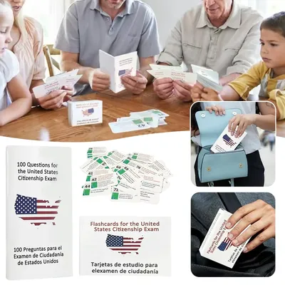 U.S Citizenship Flash Cards Naturalization Study Guide With 100 USCIS Civics Questions Answers For
