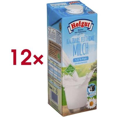 Hofgut 12er-Pack haltbare Milch »fettarme H-Milch 1,5% Fett«