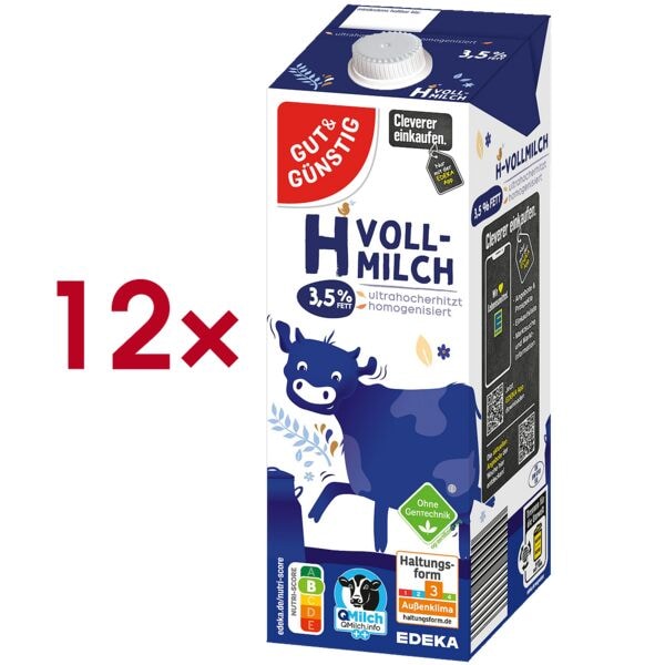 Gut & Günstig 12er-Pack haltbare Vollmilch »H-Vollmilch 3,5% Fett« Image