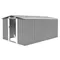 Abri de jardin 257x392x181 cm en métal gris, décoration de jardin extérieur, rangement extérieur,