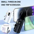 Mini power bank Capsule, power bank mobile a ricarica rapida, portatile da 5000 mAh con cavo integrato, power bank con display digitale