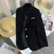 Temperamento Donna Office Lady Cappotti neri Abbigliamento donna Streetwear Capispalla oversize