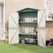 Abri de jardin vert 116x45x175 cm en acier galvanisé, décoration de jardin extérieur, rangement
