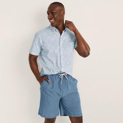 Pull-On Casual Shorts, Men, size: 28-30, regular, Blue, Cotton, by Lands' End