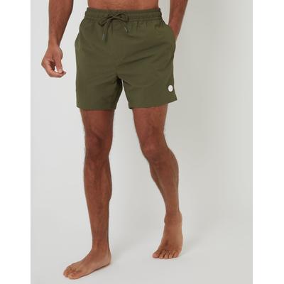 Threadbare Men's Khaki Green Seersucker Swim Shorts