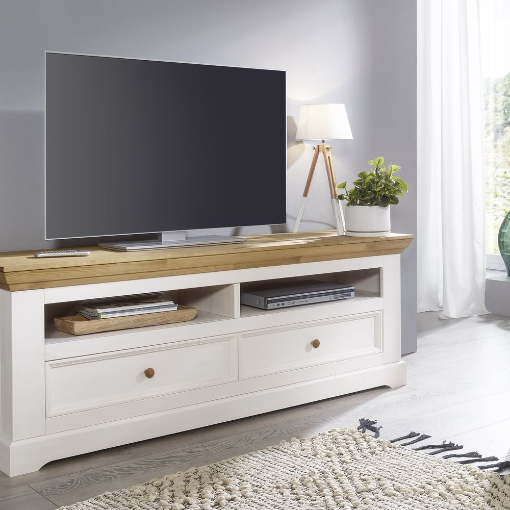 3S Frankenmöbel »Country« Massivholz Lowboard ll weiss