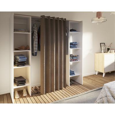 TemaHome »Tom 2.2« Kleiderschrank mit Vorhang Weiß Taupe – erhältlich in Größe 185x182 cm Image