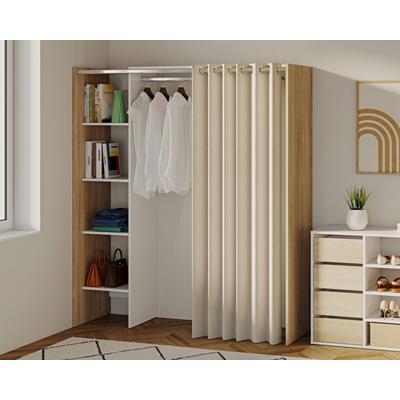 TemaHome »Tom 1« Kleiderschrank mit Vorhang Eiche Ecru – erhältlich in Größe 160x182 cm Image