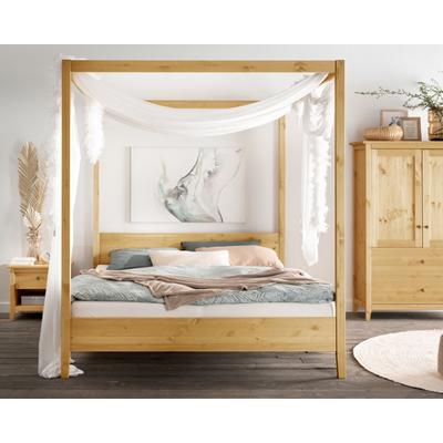 Massivholz »Solvita« Himmelbett laugenfarbig – erhältlich in 5 Größen Image