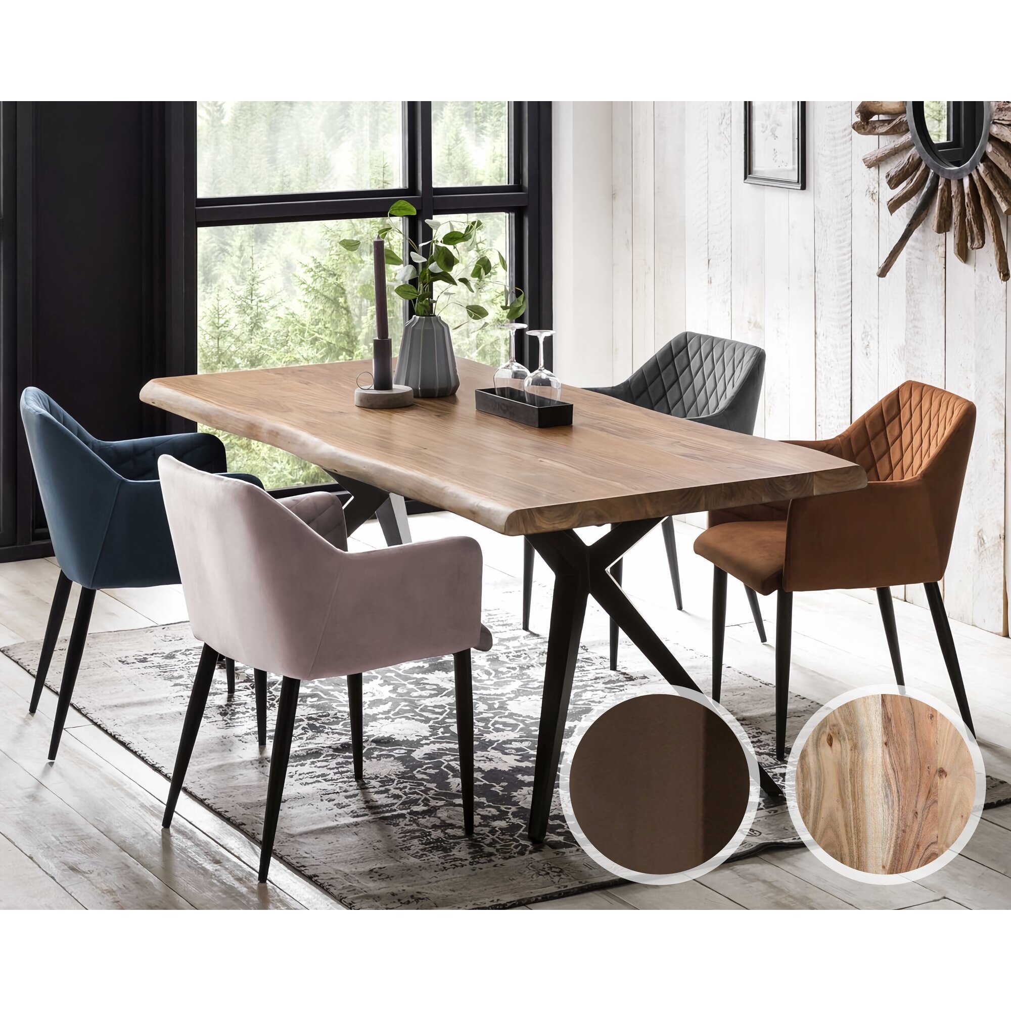 SIT Tops & Tables »Brisbane« Esstisch Akazie Baumkante – erhältlich in 12 Größen