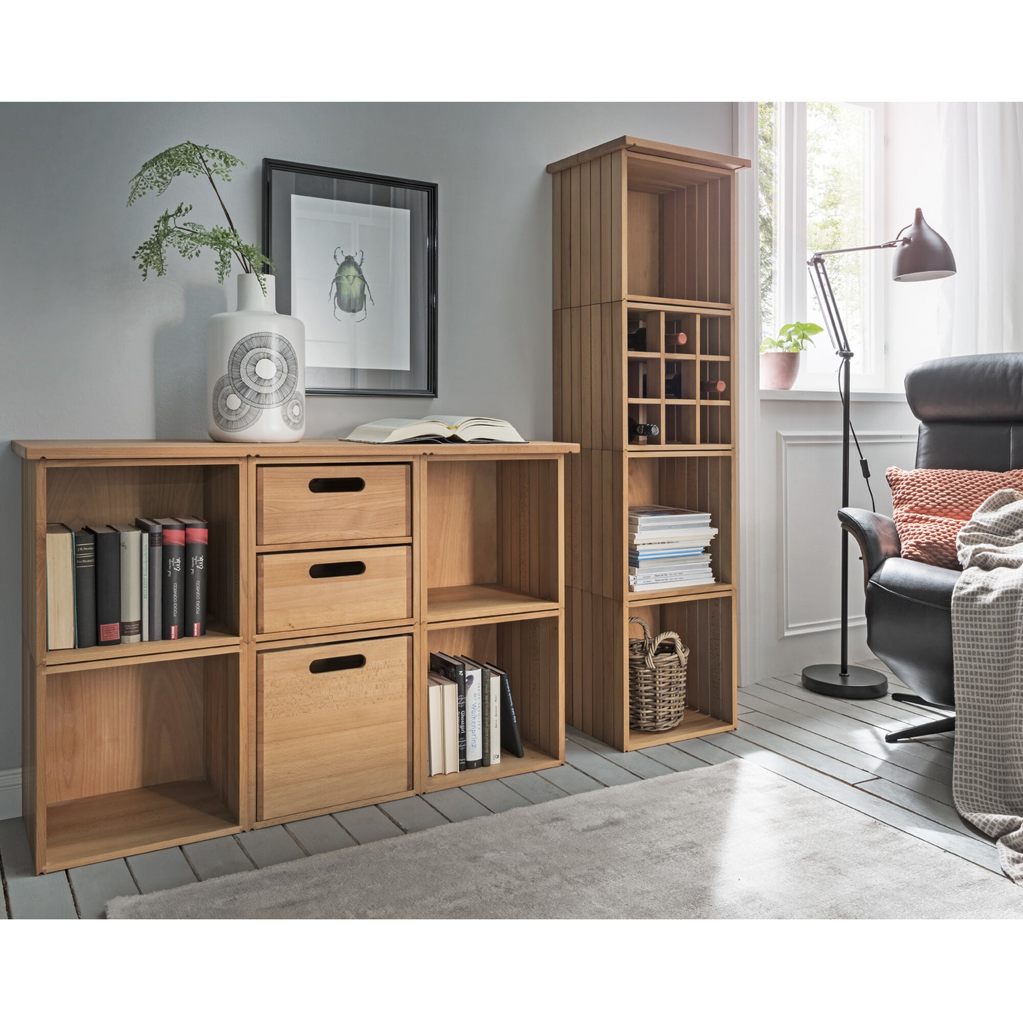 Massivholz »Thomas« Würfel-Element mit Rückwand – erhältlich in 28 Ausführungen