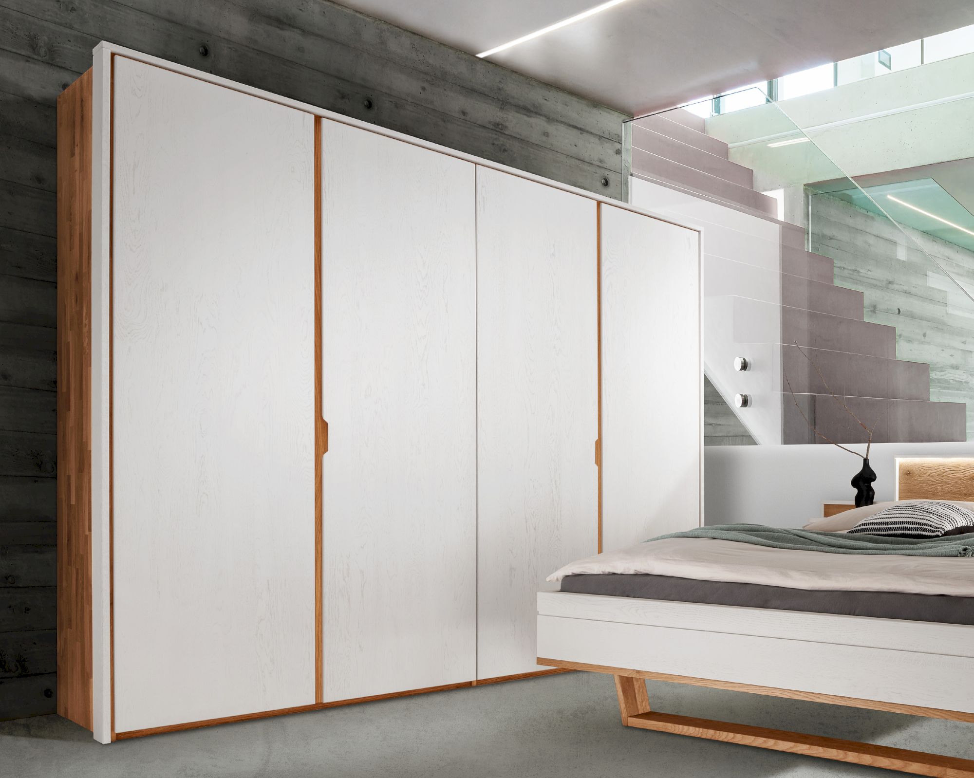 Forestales »Alabama« Wildeiche Kleiderschrank Weiß – erhältlich in 5 Ausführungen