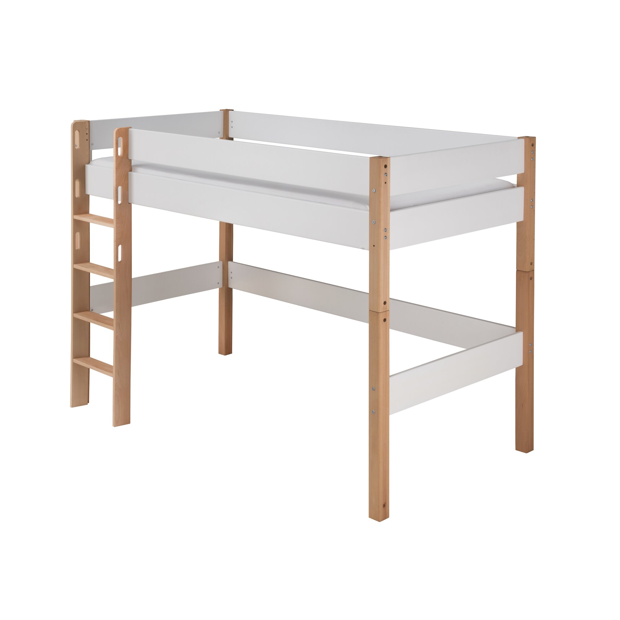 INFANSKIDS »Infanscolor« Kinderzimmer Mittelhochbett weiß – erhältlich in 2 Größen