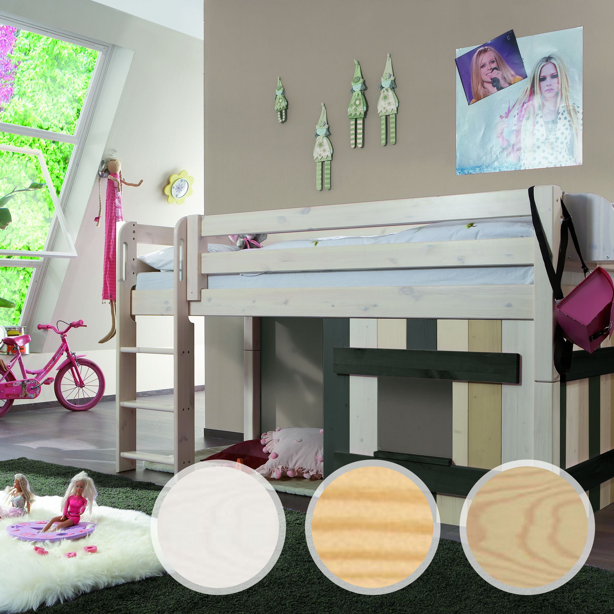 INFANSKIDS Hochbett mit Leiter II – erhältlich in 18 Ausführungen