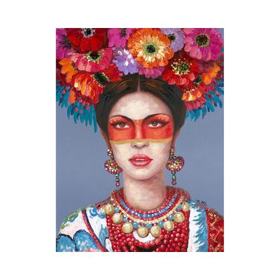 La Casa »Frau mit Blumenschmuck« Ölbild handbemalt Image