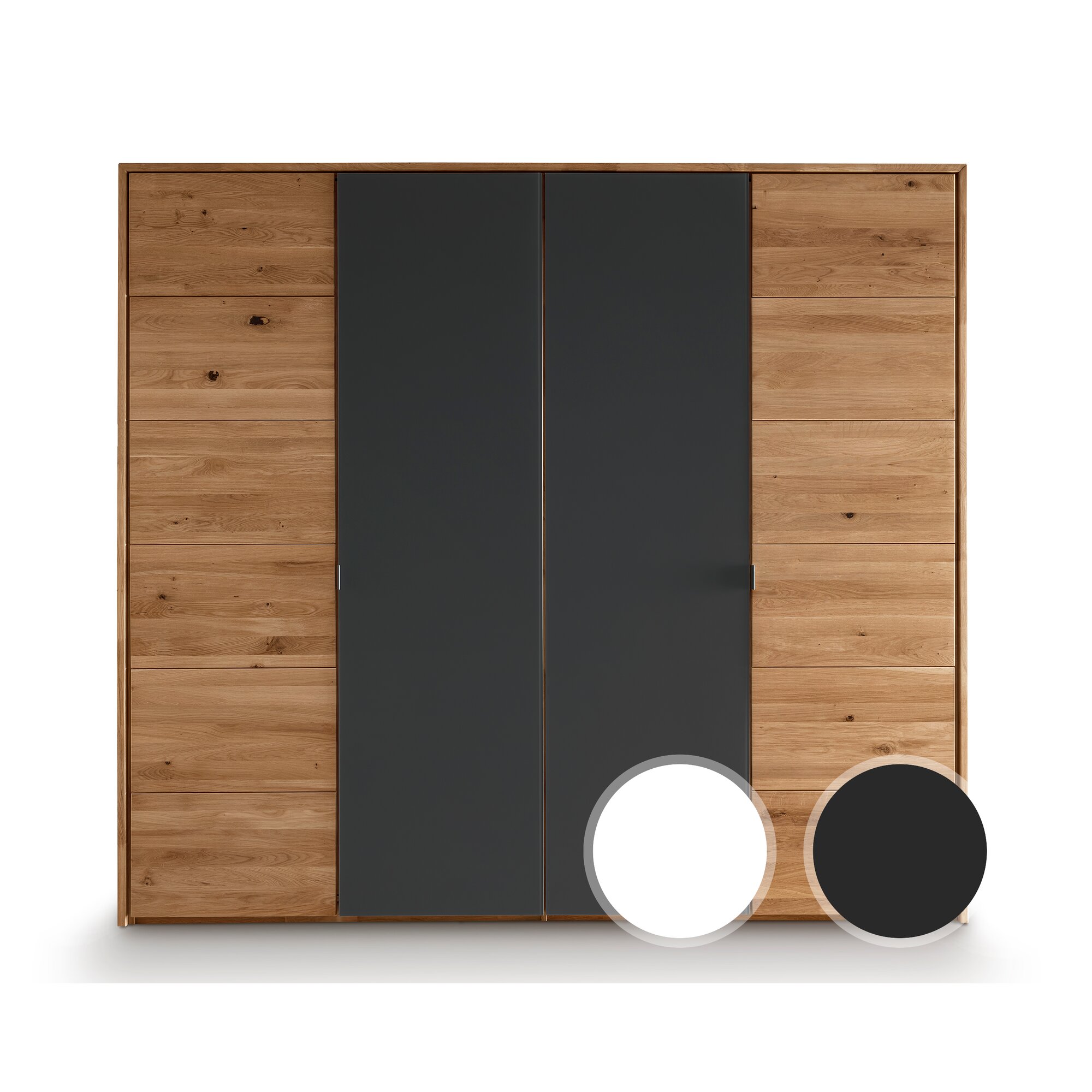 Massivholz »Wild« Drehtürenschrank anthrazit – erhältlich in 3 Ausführungen