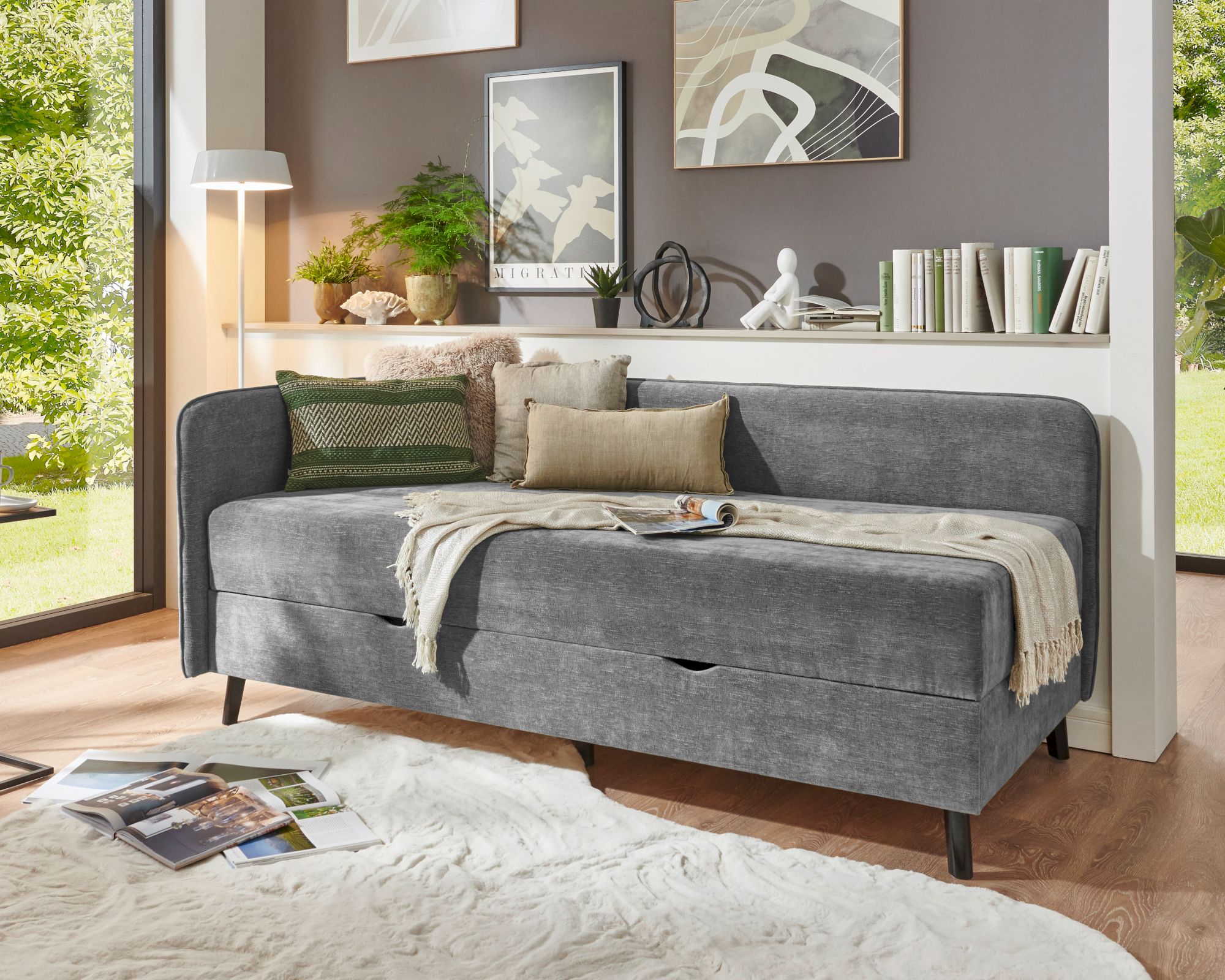 meise.möbel »Kiruna« Polsterbett inkl. Bettkasten – erhältlich in 5 Größen und 3 Farben