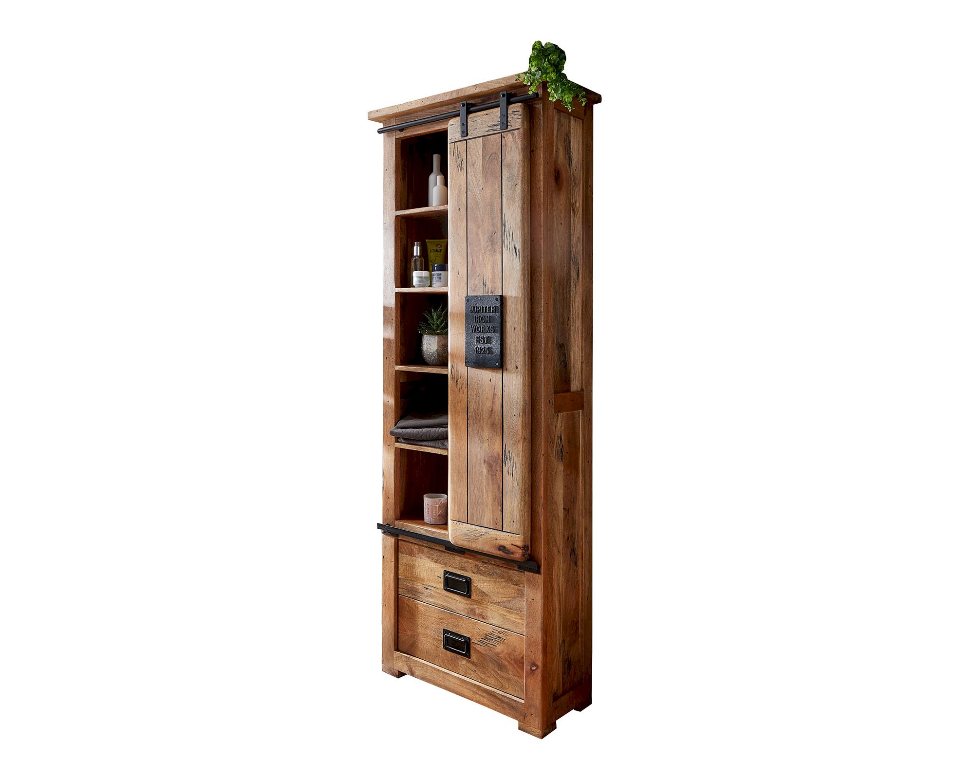 3S Frankenmöbel »Cosma« Massivholz Badezimmer-Standregal breit Image