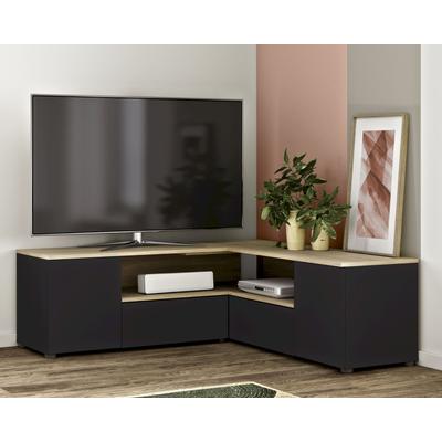 TemaHome »Angle« TV-Schrank 130 Schwarz mit Eiche Image
