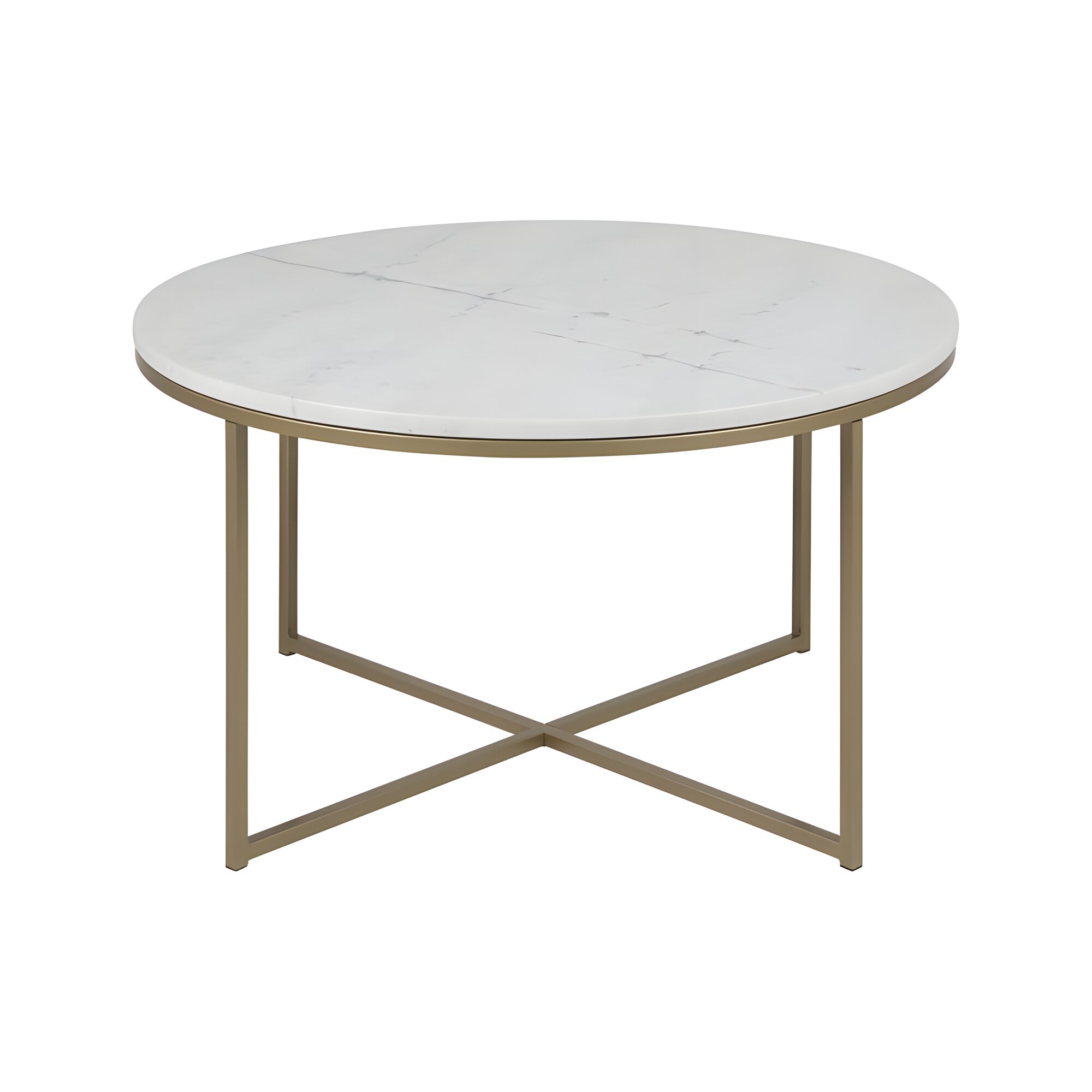 Actona »Alisma« Couchtisch rund weiß/gold