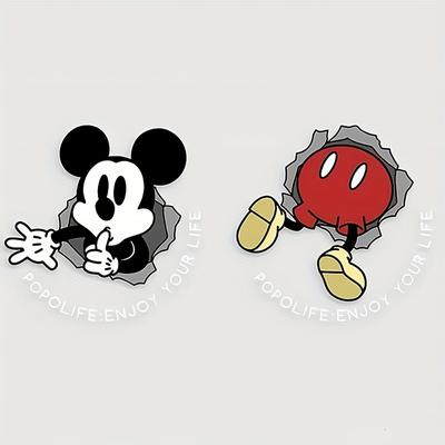TEMU 2-pack Cartoon Washing Machine Decorative Stickers, Suitable For Bedroom And Living Room Decoration Ugly Self-adhesive No-mark Glass Decals Image