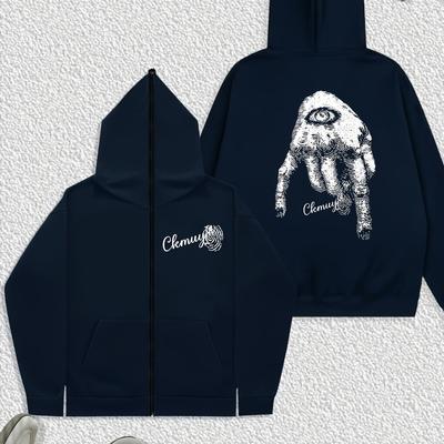 TEMU Men's Zip-up Hoodie With A High Image