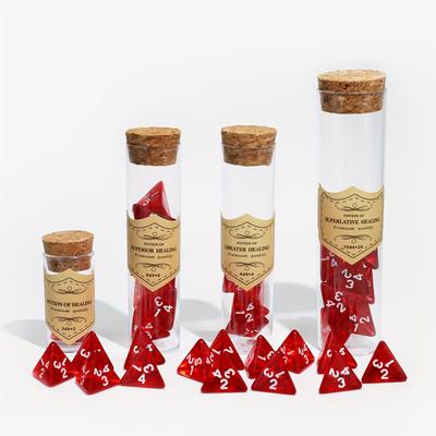 TEMU Red D4 Dice (24pcs) For A And Dragons Themed Potion