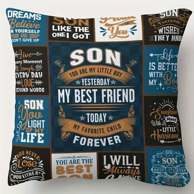 TEMU Inspirational Pillowcase For Son - , 18x18 , Zip , Washable - For Sofa, , Bedroom, Decor Image