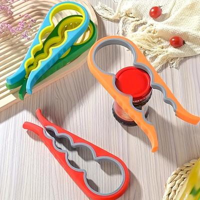 TEMU 1pc 4-in-1 Ergonomic Can Opener With Handle - Manual & Electric Operation, For Weak Hands, Elderly & Arthritis Sufferers - Durable Plastic Kitchen Gadget For Home Use Image