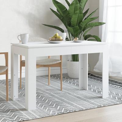 TEMU Dining Table White 120x60x76 Cm Wood Material, Hardwood Dining Table Image