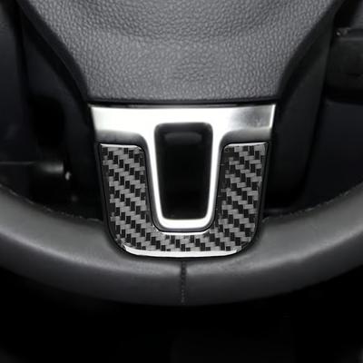 TEMU For 12-18 And For Fiber Steering Wheel Decoration Patch Modified Interior 2010 2011 2012 2013 2014 2015 2016 2017 For Tiguan [carbon Fiber Style Real Carbon Fiber Material] Image